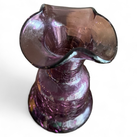 Amethyst Purple Vase Fluted Rim - Picture 4 of 7